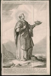 <p>Afbeelding van St. Werenfridus, patroonheilige van de kerk in Elst. Werenfried was een Ierse prediker die in de 8e eeuw door het land van de Friezen trok en later naar de Betuwe reisde. </p>

